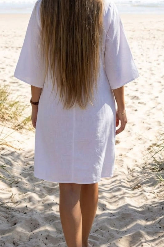The DUNE Linen Beach Cover-Up | White