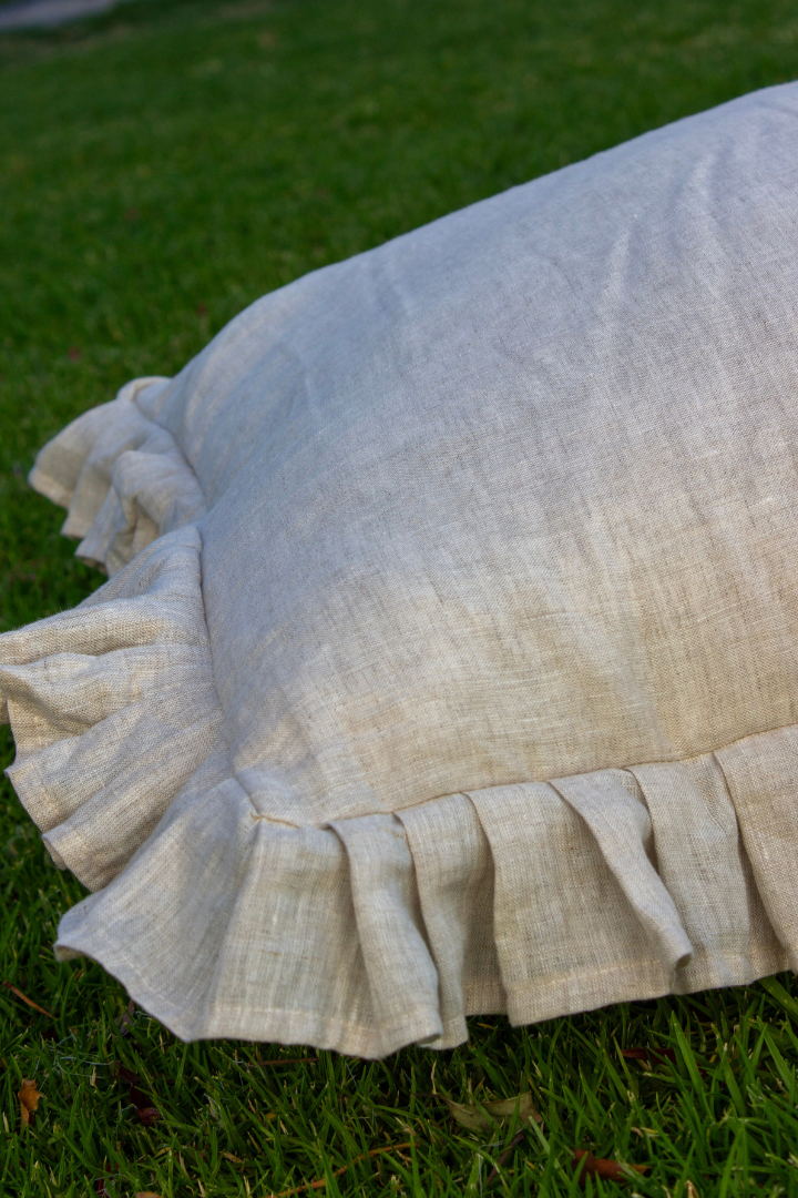 Frilled Scatter Cushion - Natural